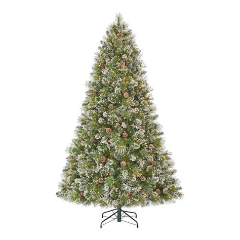 Home Accents Holiday 7 5 Ft Pre Lit Led Sparkling Amelia Frosted Pine