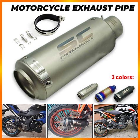 Pinph Universal 51mm Motorcycle Slip Sa Exhaust Muffler RearPipe