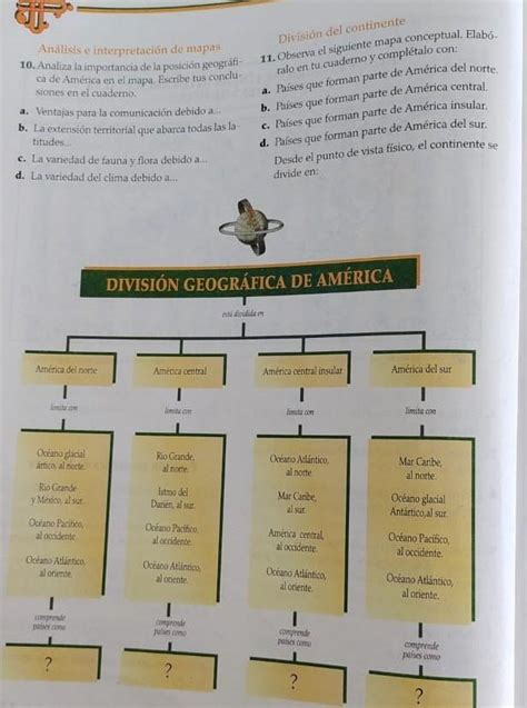 Division Del Continente Observa El Siguiente Mapa Conceptual