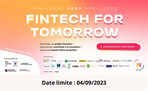 Appel à projets Challenge Fintech for Tomorrow 2023 La French Tech