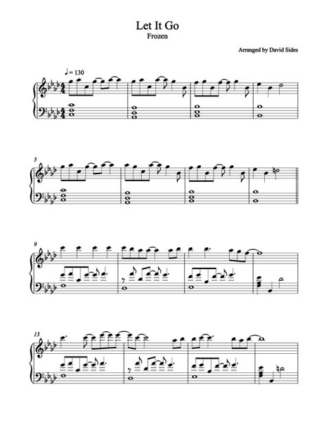 Let It Go Piano Sheet Music