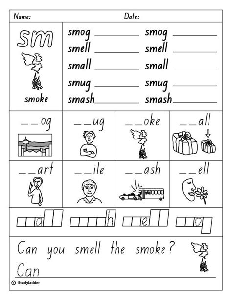 Consonant Blend Sm English Skills Online Interactive Activity Lessons