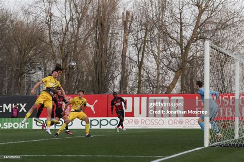 Kevin Zeroli Of Ac Milan Scores To Give The Side A 1 0 Lead During