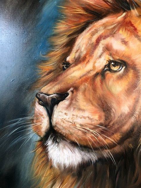 100 Handmade Original Oil Painting On Canvasdetails Name Lion