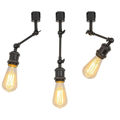 Fsliving J Type Track Pendant Lights With Adjustable Arm Vinatge