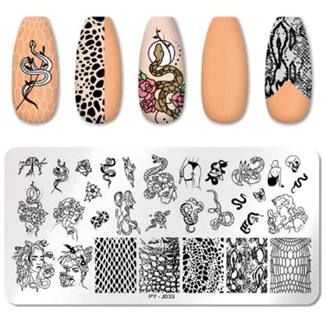 Snakes Serpents Nail Stamping Plate Bellissa