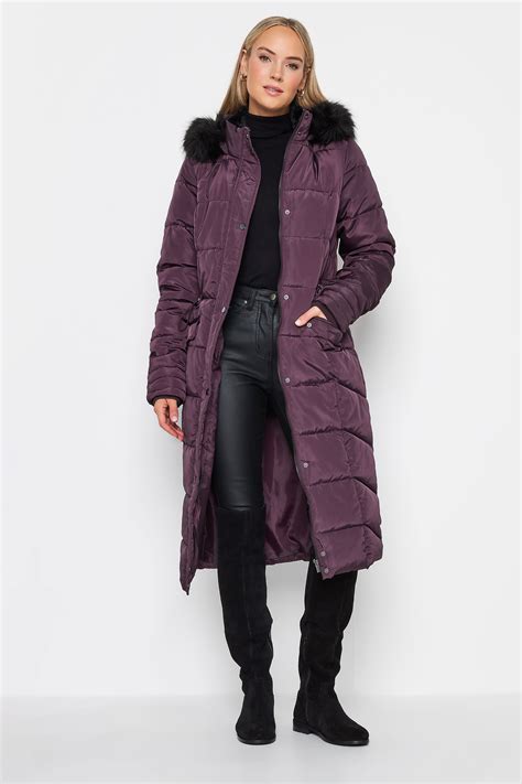 Lts Tall Berry Red Midi Padded Coat Long Tall Sally