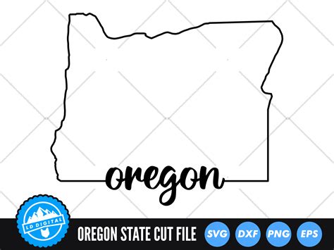 Oregon Outline With Text Svg Usa State Graphic By Lddigital