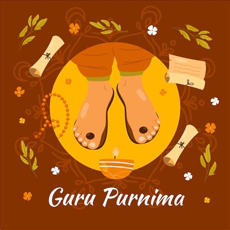 Premium Vector Flat Illustration For Guru Purnima Celebration