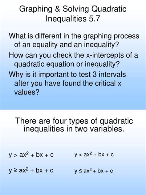 Free Solving Quadratic Inequalities Algebraically Worksheet Download Free Solving Quadratic