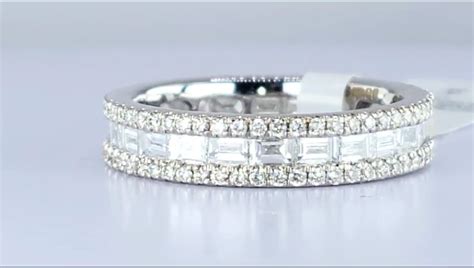 Ct Round Baguette Cut Diamonds Full Eternity Ring In K White