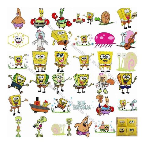 Matriz De Bordado Bob Esponja Coleção 55 Matrizes Lula Siri