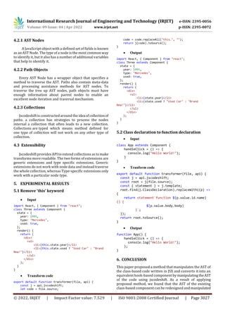 ReactCodemod An Automated Approach For Refactoring Class Based