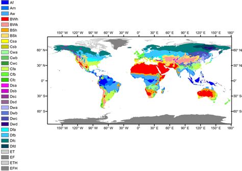 Koppen Climate Classification Chart