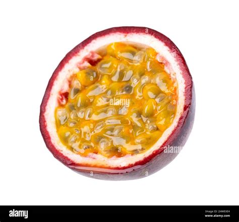 Passion Fruit Isolated On White Background Half Of Passionfruit Or