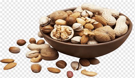 Closeup Of Assorted Nut In Brown Bowl Mixed Nuts Food Dried Fruit Dry