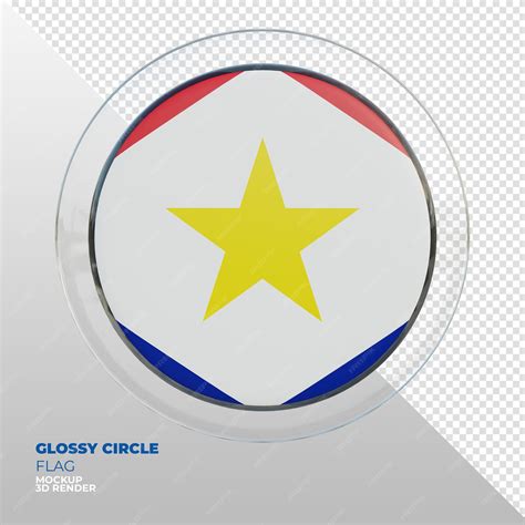 Premium Psd Realistic 3d Textured Glossy Circle Flag Of Saba