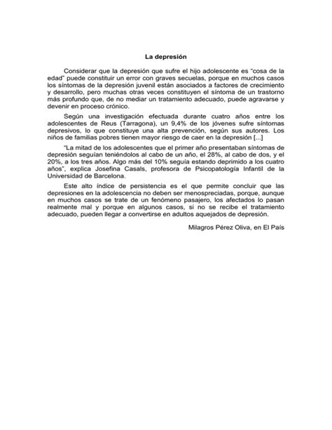 Textos argumentativos: "La depresión"