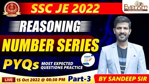 Ssc Je 2022 Reasoning Number Series Part 3 By Sandeep Sir Everexam Sscje Youtube