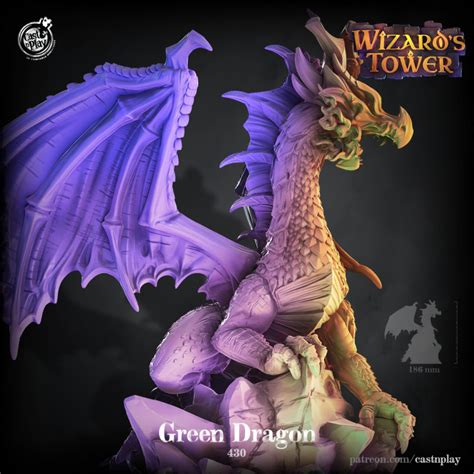 3D Printable Green Dragon (Pre-Supported) by Cast n Play