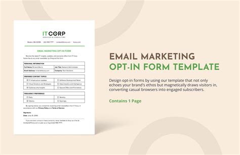 Email Marketing Opt In Form Template In Word Pdf Google Docs