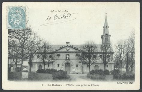 Le Raincy l église Saint Louis vue prise de l étang Document