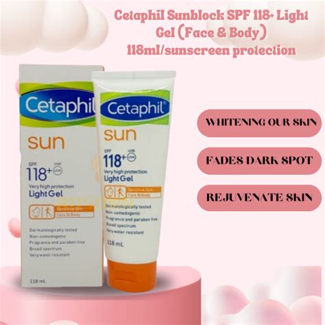 Cetaphil Sunblock SPF 118 Light Gel Face Body 118mlsunscreen