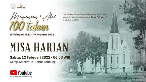 Misa Harian Sabtu Februari Wib Gereja Katedral St