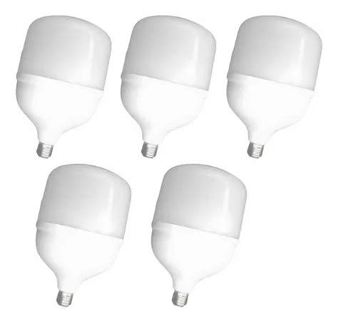 Paquete 5 Piezas Foco Bala Led 48w 240w Luz Blanca E 27 Meses Sin