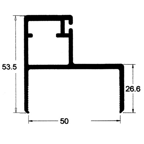 PERFIL ALUMINIO BATENTE CADEIRINHA 50MM FOSCO 4 40MT COD 67