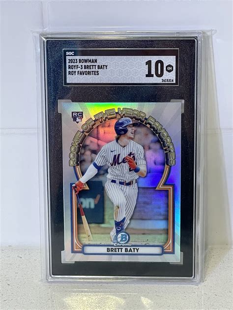 Bowman Chrome Brett Baty Rookie Of The Year Favorites Rc Sgc