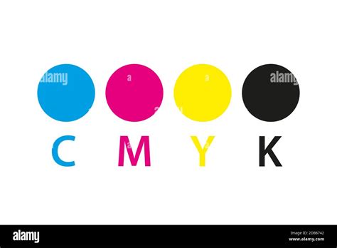 Cmyk Print Icon Four Circles In Cmyk Colors Symbols Cyan Magenta