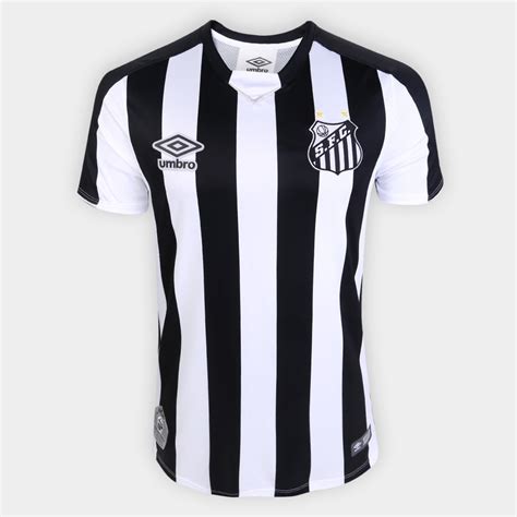 Camisa Santos Ii 2019 Sn° Torcedor Umbro Masculina Branco E Preto