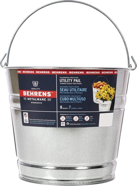 Behrens Gs Liter Quart Galvanized Steel Pail Amazon Ca