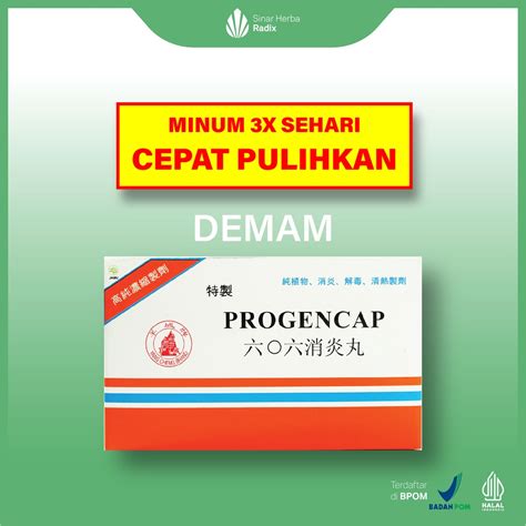 Jual Progencap Xiao Yan Wan Obat Herbal Meredakan Demam Shopee