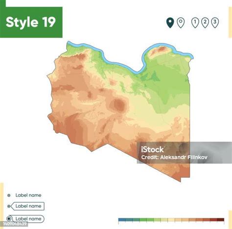 Libia Mappa Fisica Altamente Dettagliata Mappa Vettoriale Mappa Dem