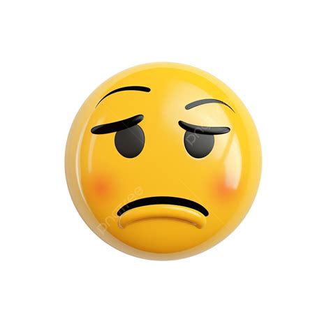 Sad But Relieved Face Emoji D Illustration Yellow Minimalist Simple