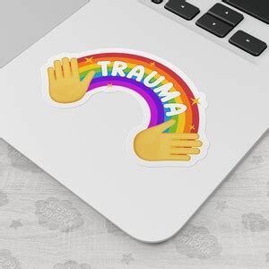 Trauma Rainbow Emoji Sticker for Mental Health, Healing Memes ...