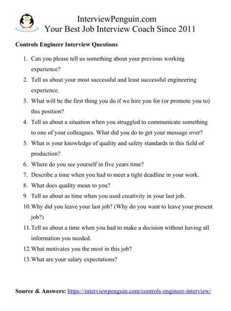 Top 16 Controls Engineer Interview Questions & Answers