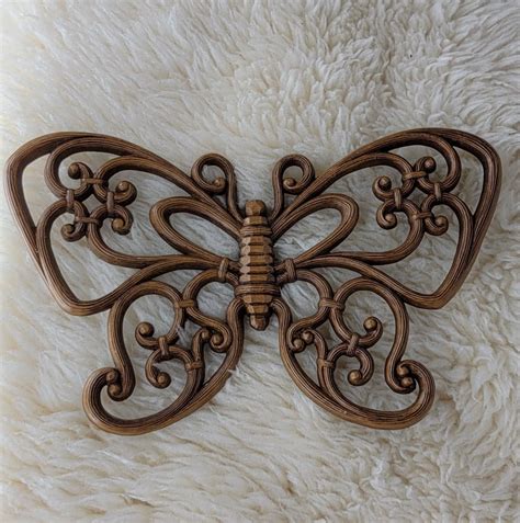 Vintage Homco S Butterflies Set Of Home Interiors Brown