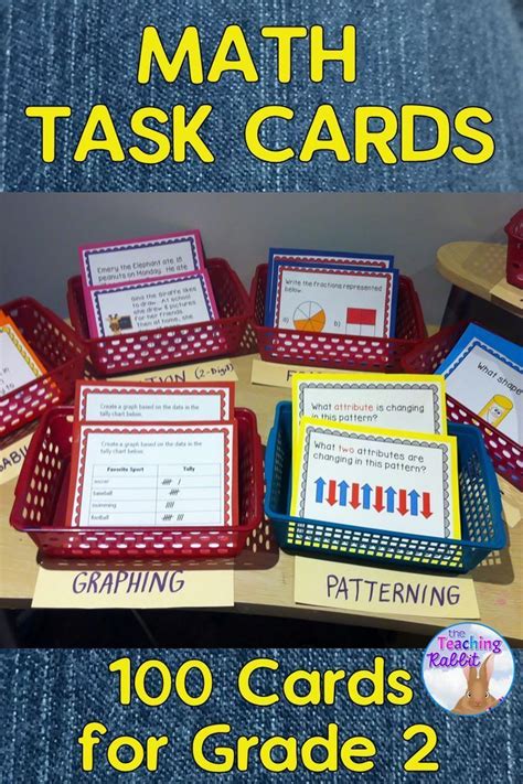 Math Task Cards For Grade 2 Addition Subtraction Fractions