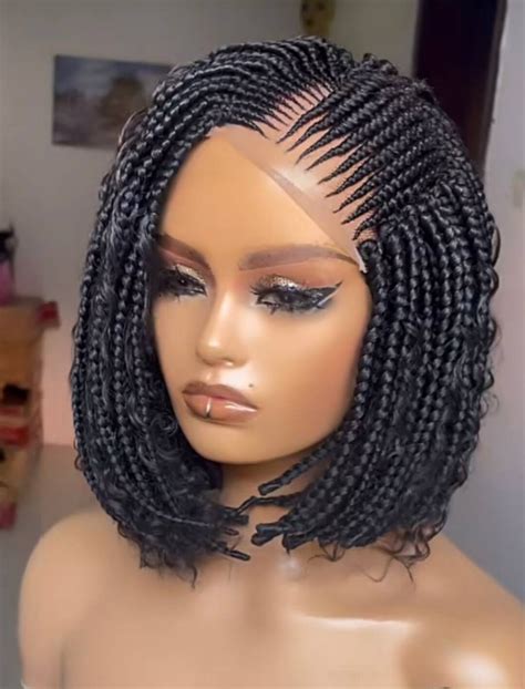 Ready To Ship In Days Fulani Cornrow Braided Wig For Black Etsy