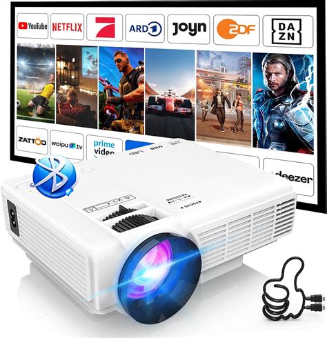 Projecteur Bluetooth AKATUO 8000 Lumens Vidéoprojecteur 1080P Full HD