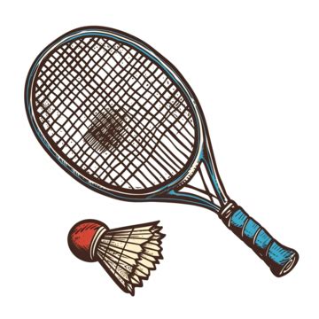 Two Racket And Shuttlecock Object Sticker Badminton Equipment Sport