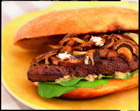 Beef Steak Sandwich With Balsamic Mushrooms And Chèvre Canadian Beef