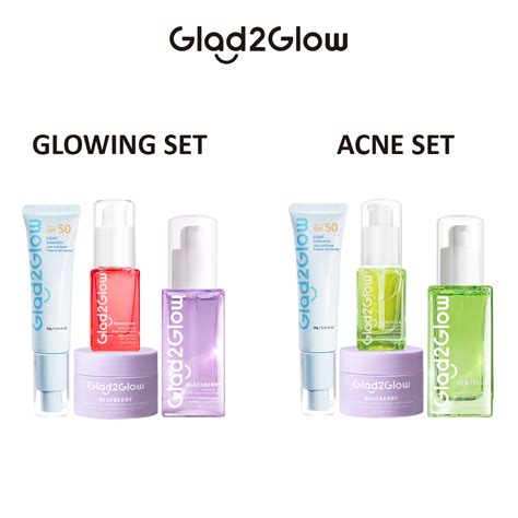 Jual Glad2Glow Paket Skincare 4pcs Set Blueberry Moisturizer Barrier