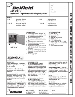 Fillable Online CSI Section 11400 Self Contained Compact Undercounter