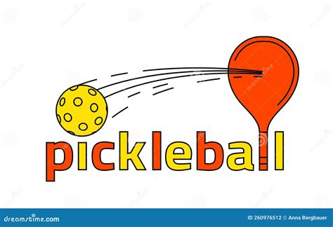 Pickleball Symbol New Indoor Or Outdoor Racket Sport Stock Vector