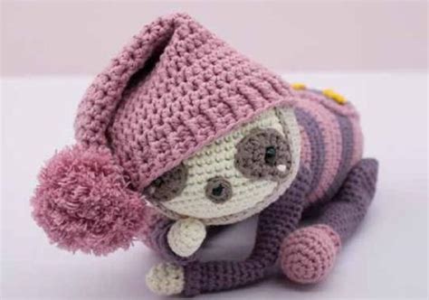 Receita Em Pdf Preguica Dormindo Amigurumi Produtos Elo7