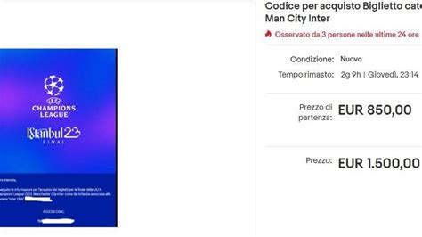 Inter Biglietti Finale Champions League In Vendita In Internet La